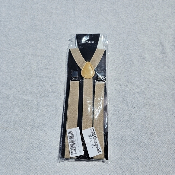 Suspenders and bow tie champagne color new. - Picture 1 of 3